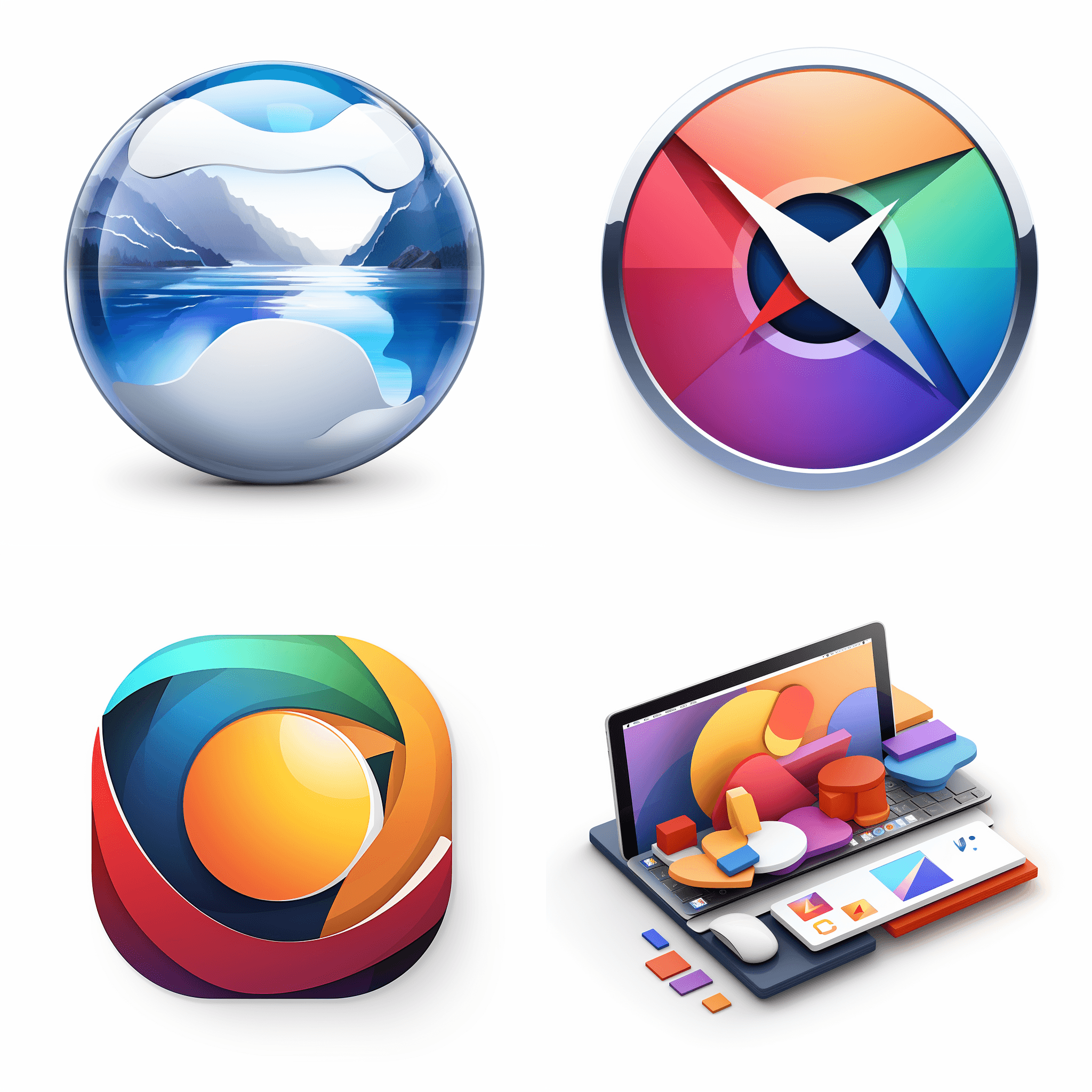 iOS Icon, minimalist, Side Panel, work space, focus on browser tab manager, clipart, white background --s 250