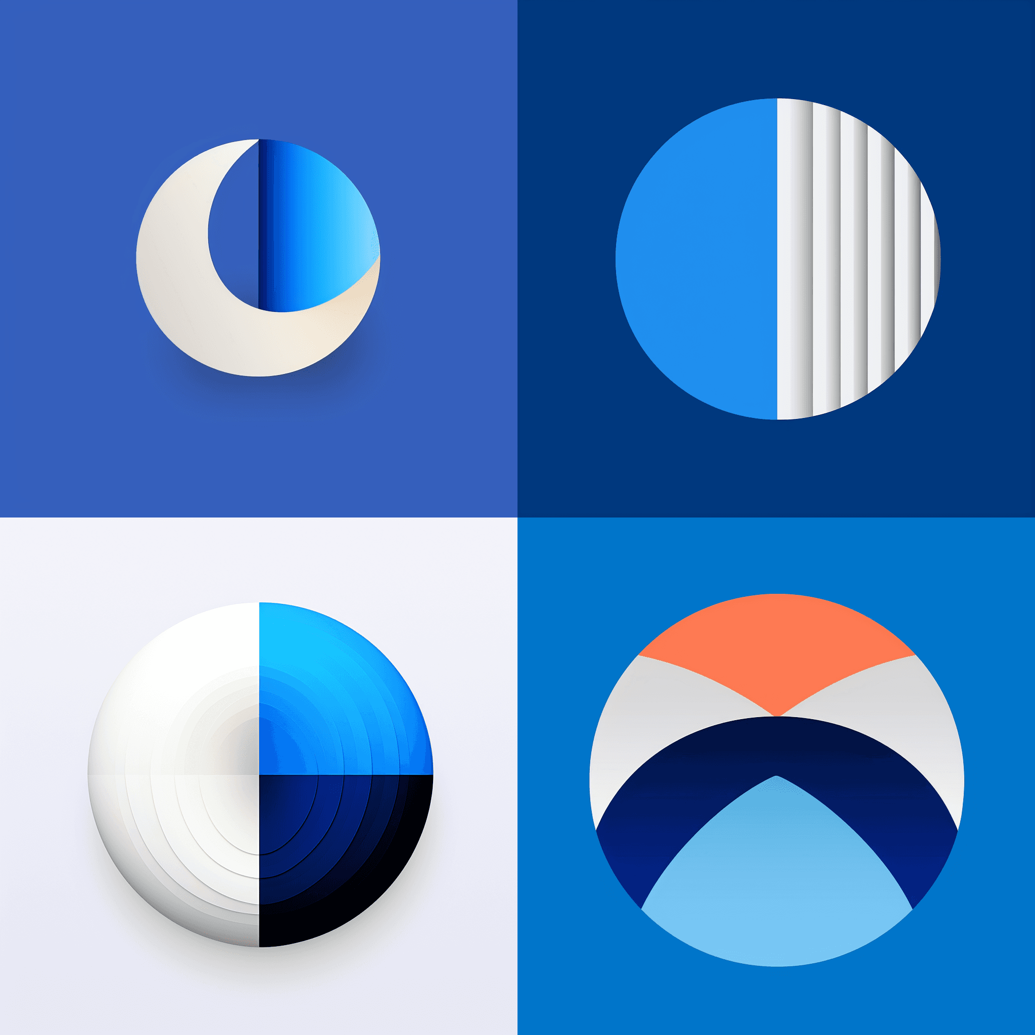 A graphic representation featuring two semicircles forming a shape with a parallel line in between. The line is colored in bright blue and white, while the text is presented in a minimalistic font, combining both bold and regular weights.